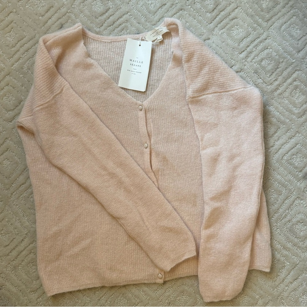 NWT Sezane Mohair V Neck Gaspard Cardigan